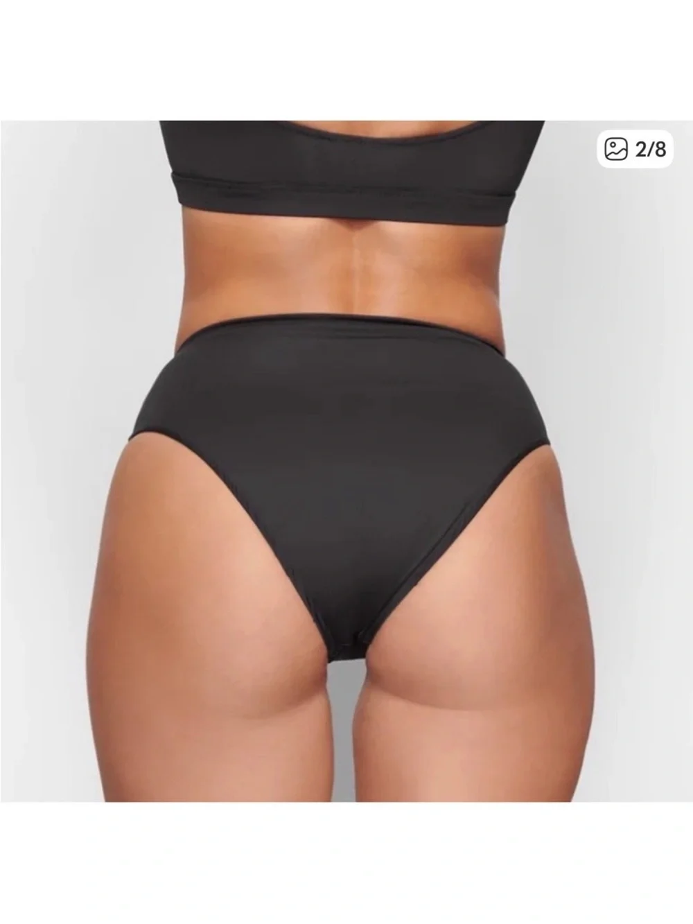 SKIMS‎ Recycled Swim Mid Waist Bottom Onyx Black SW-MWB-0748 Size S NWT
